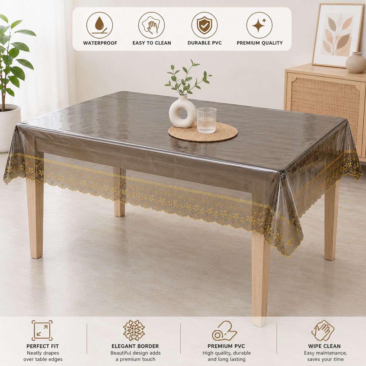 PVC 4 Seater Printed Table Cover-image-25