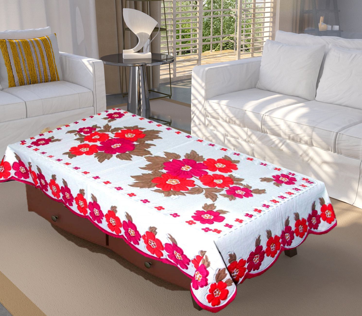 ag creations Cotton 4 Seater Floral Table Cover-picture-32