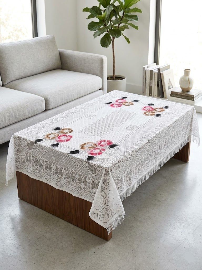 regan atelier Cotton 4 Seater Floral Table Cover-picture-11