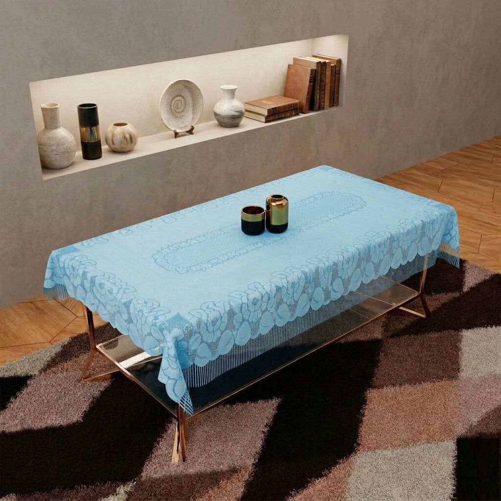 Cotton 4 Seater Self Design Table Cover-image-22