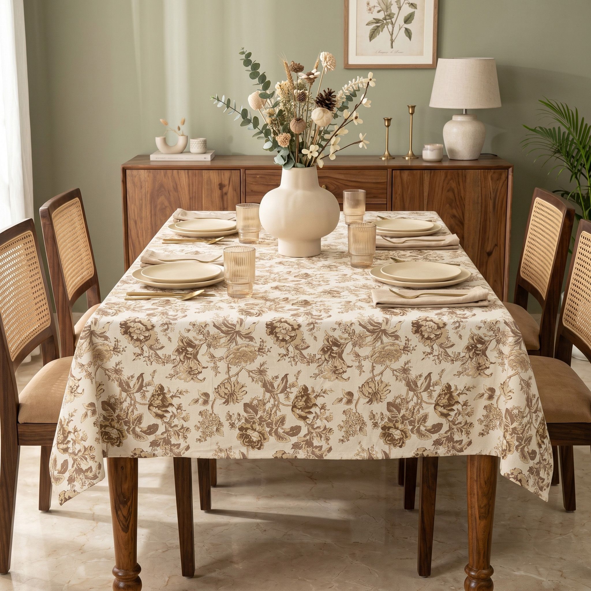 rhome Cotton 8 Seater Floral Table Cover-picture-19