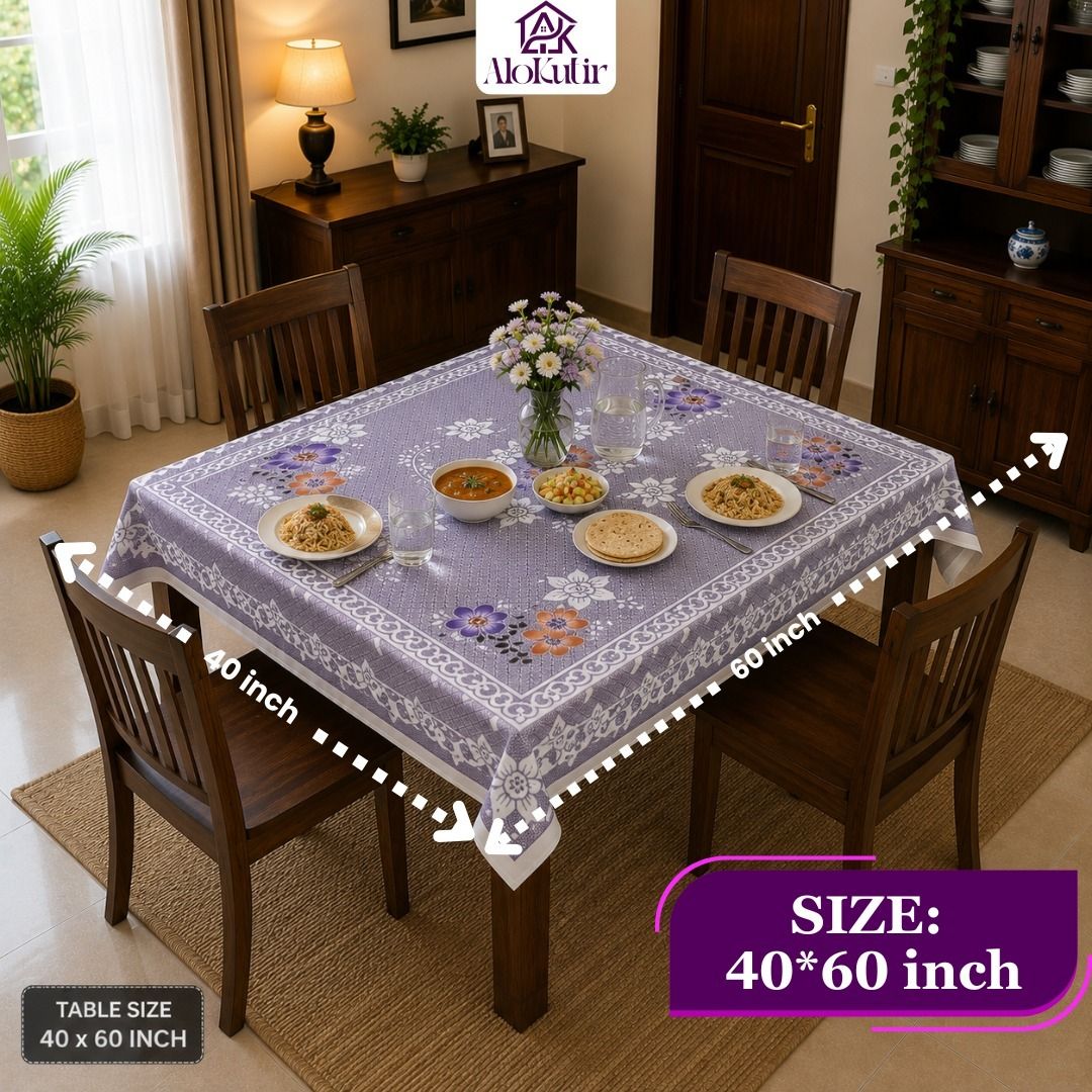 alokutir Cotton 4 Seater Floral Table Cover-picture-30