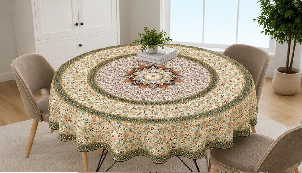flipkart smartbuy Velvet 6 Seater Printed Table Cover-picture-37