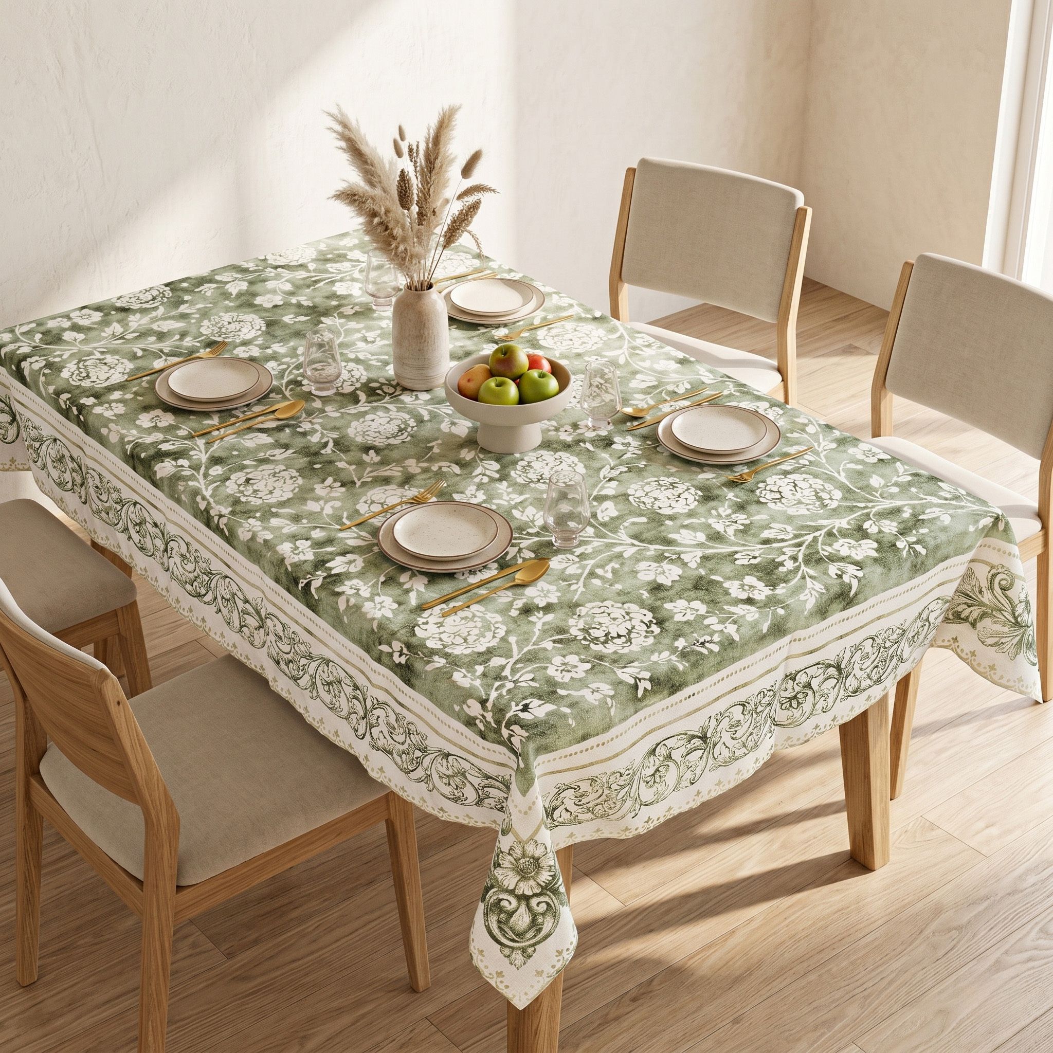 rhome Polyester 4 Seater Floral Table Cover-picture-42