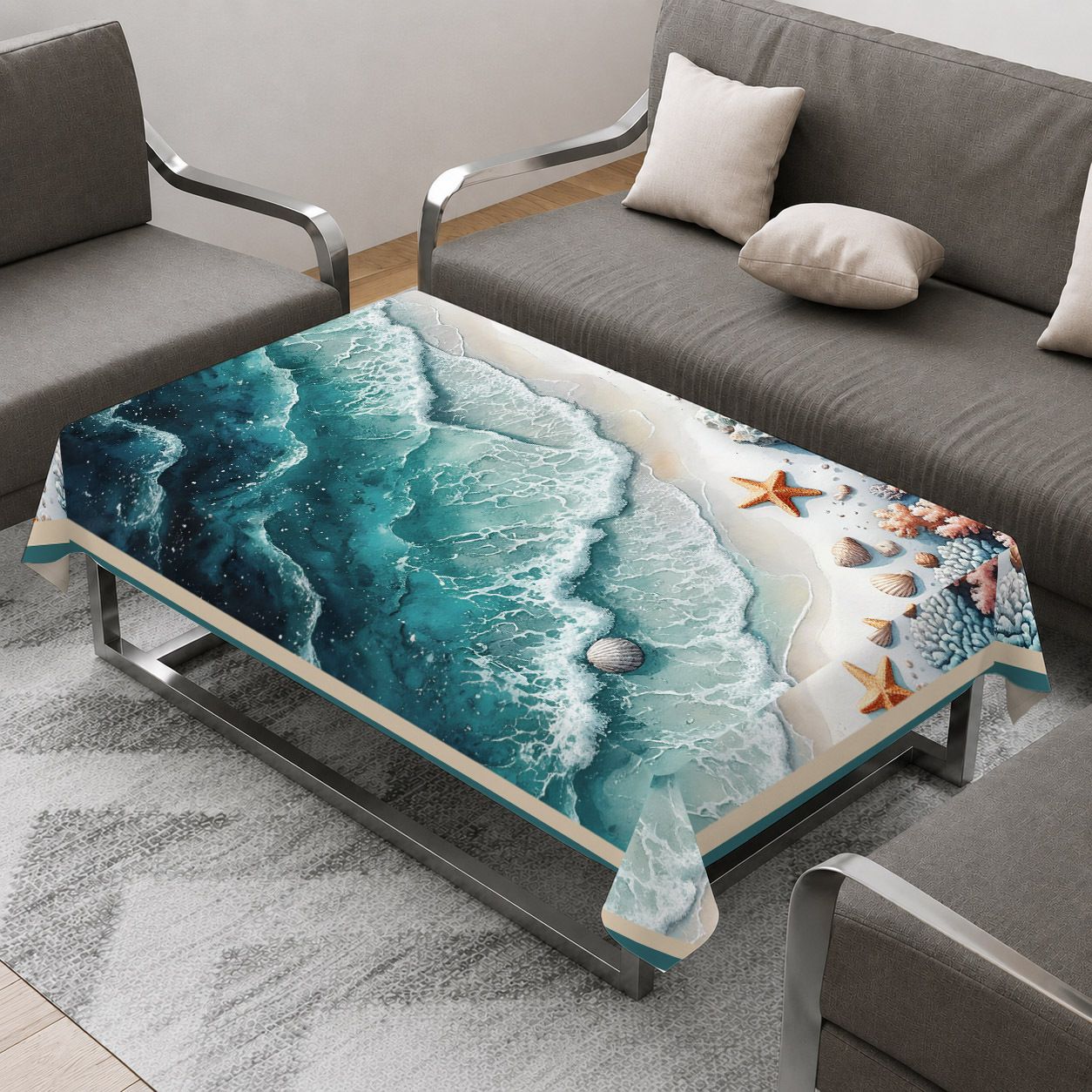 ivaza Velvet 4 Seater Printed Table Cover-picture-25
