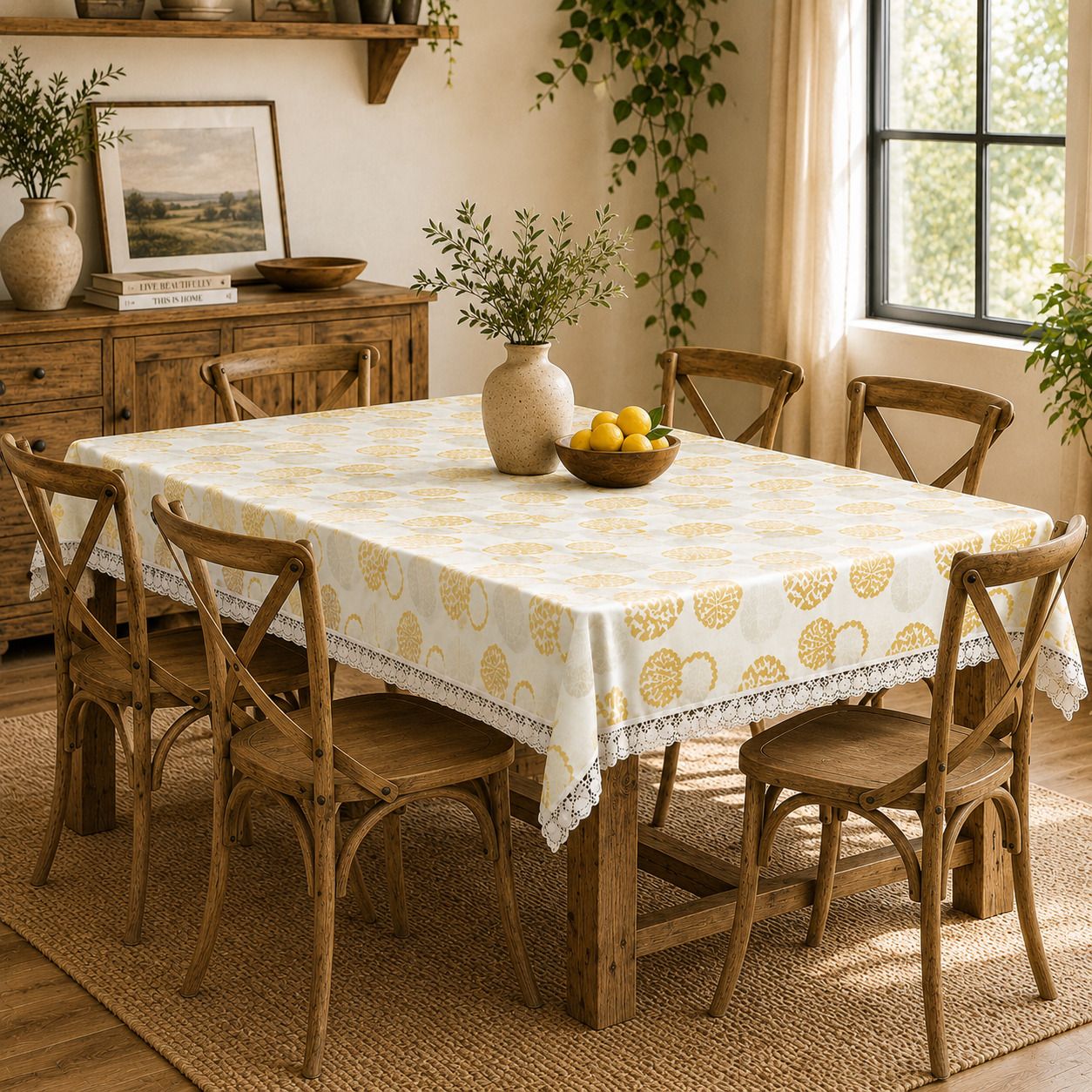 wani PVC, Plastic 6 Seater Floral Table Cover-picture-22