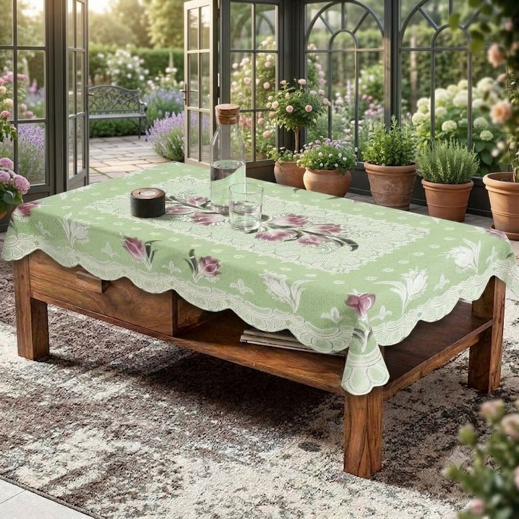 Cotton 4 Seater Floral Table Cover-image-6