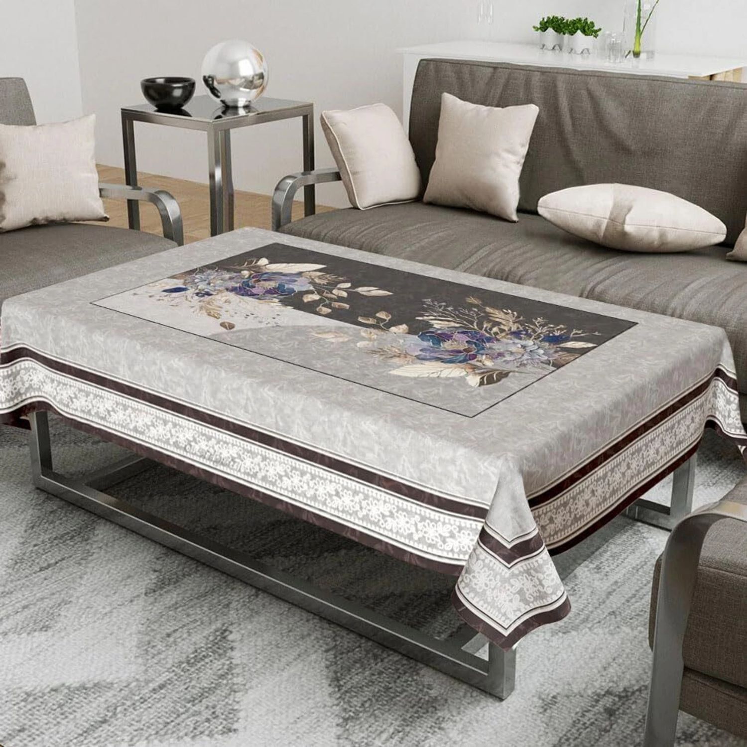 mistyko Velvet 4 Seater Floral Table Cover-picture-43