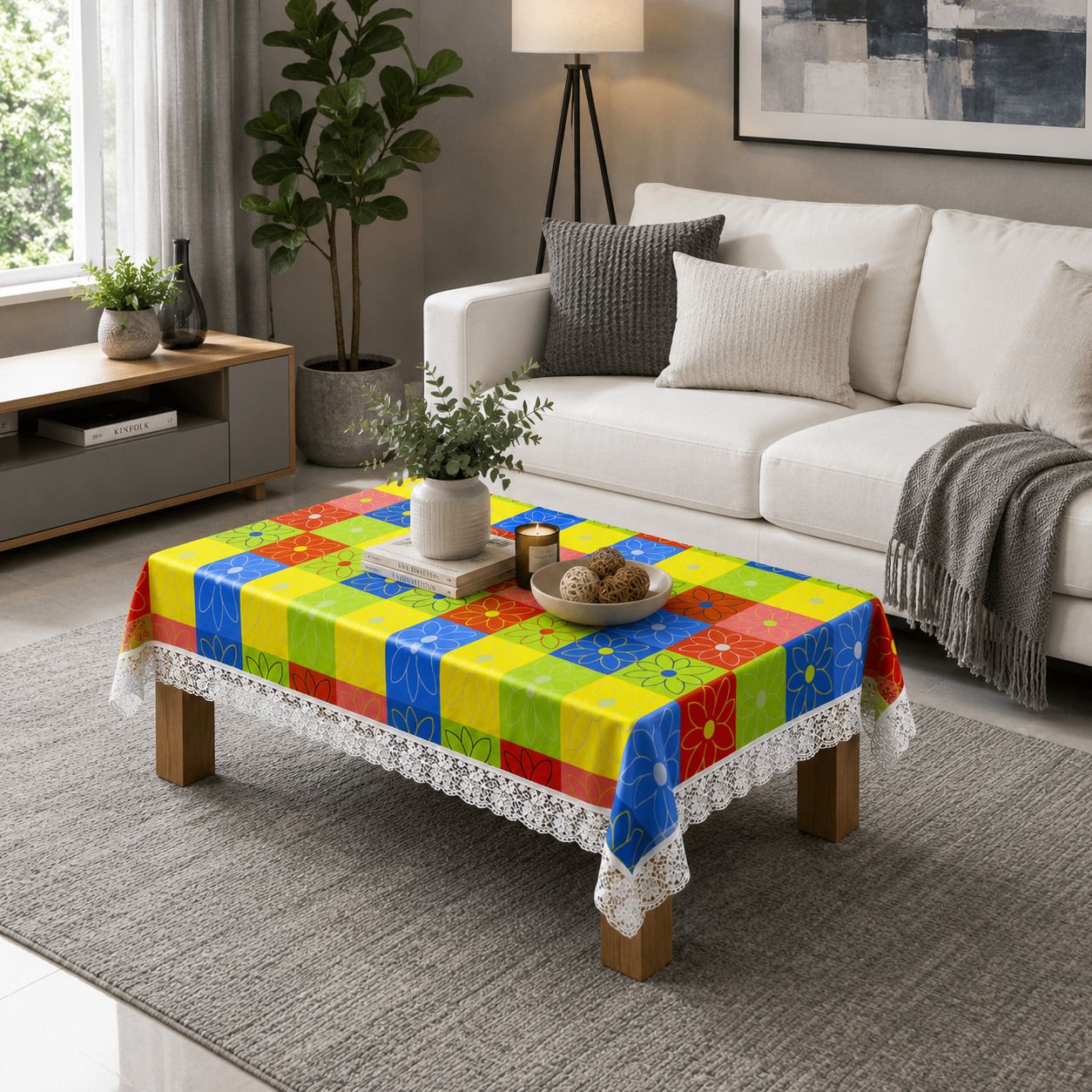wani Plastic, PVC 4 Seater Floral Table Cover-picture-17