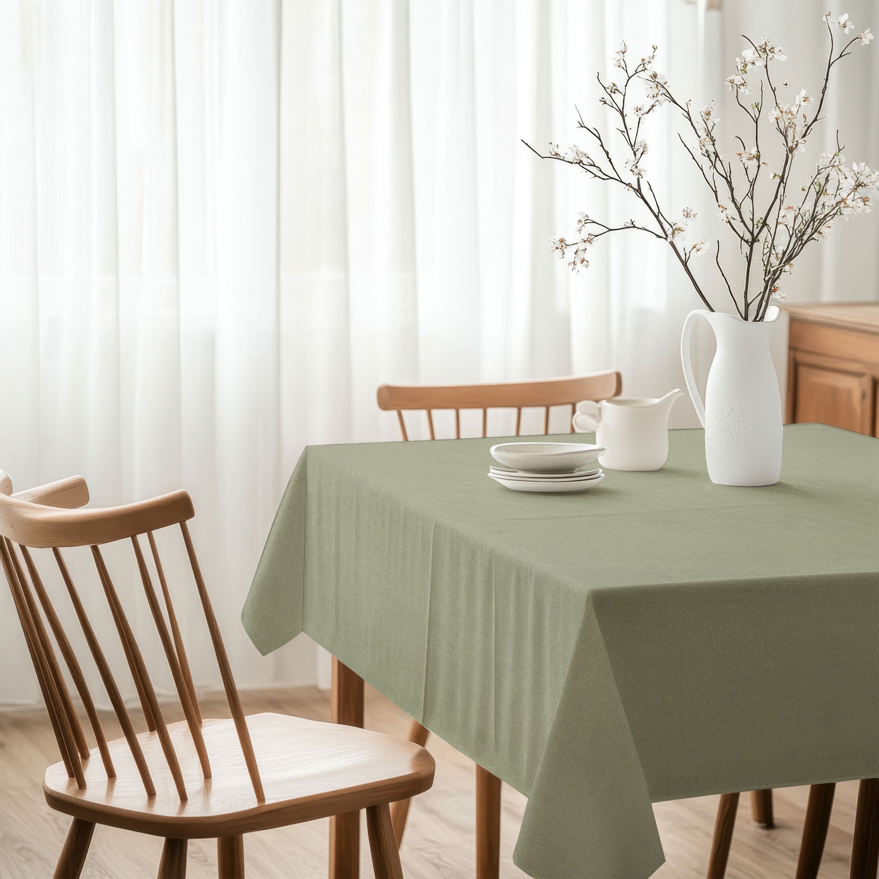 rhome Cotton 6 Seater Solid Table Cover-picture-18