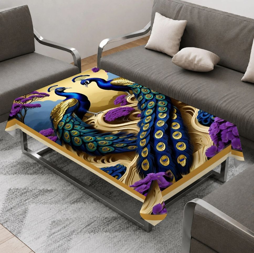 hfhdecor Velvet 4 Seater Printed Table Cover-picture-37
