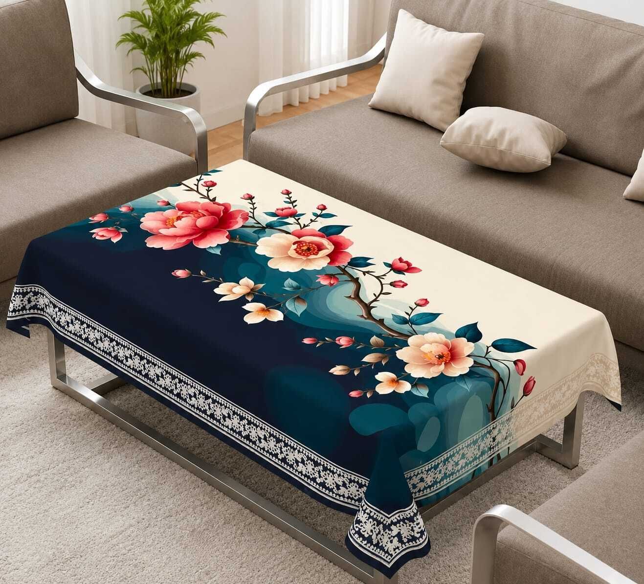 blinkandbuyy Polyester 4 Seater Printed Table Cover-picture-12
