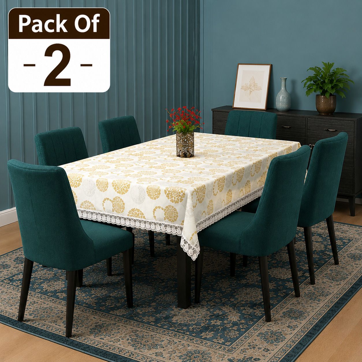 wani Plastic, PVC 4 Seater Solid, Floral Table Cover-picture-45