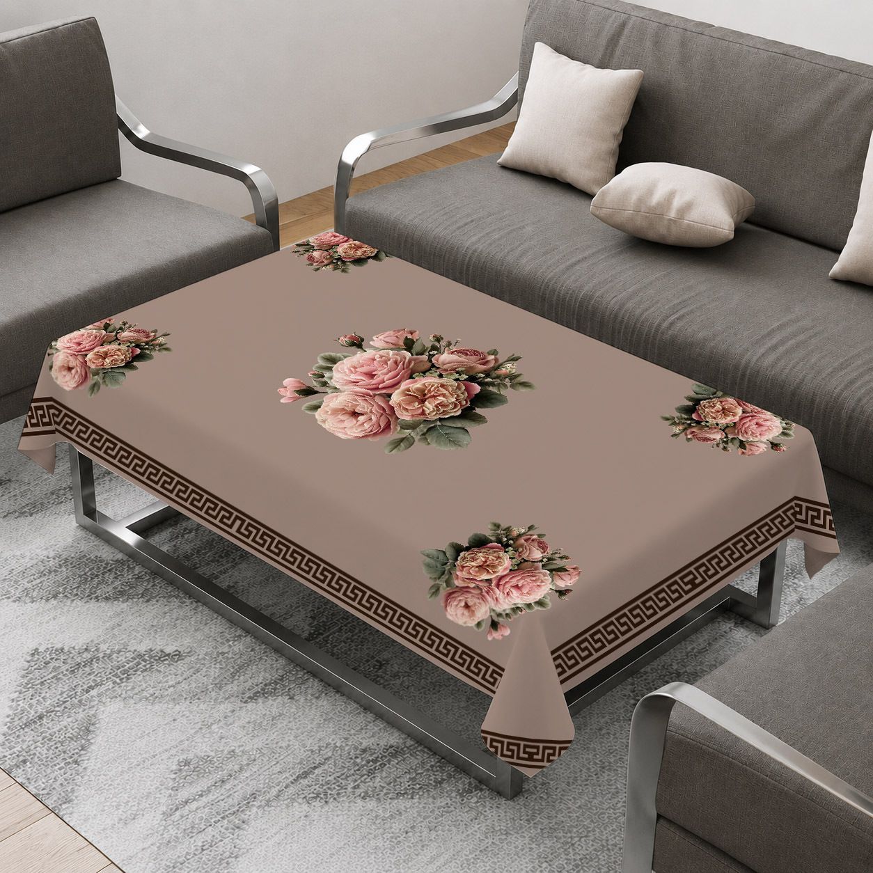 ivaza Velvet 4 Seater Printed Table Cover-picture-27