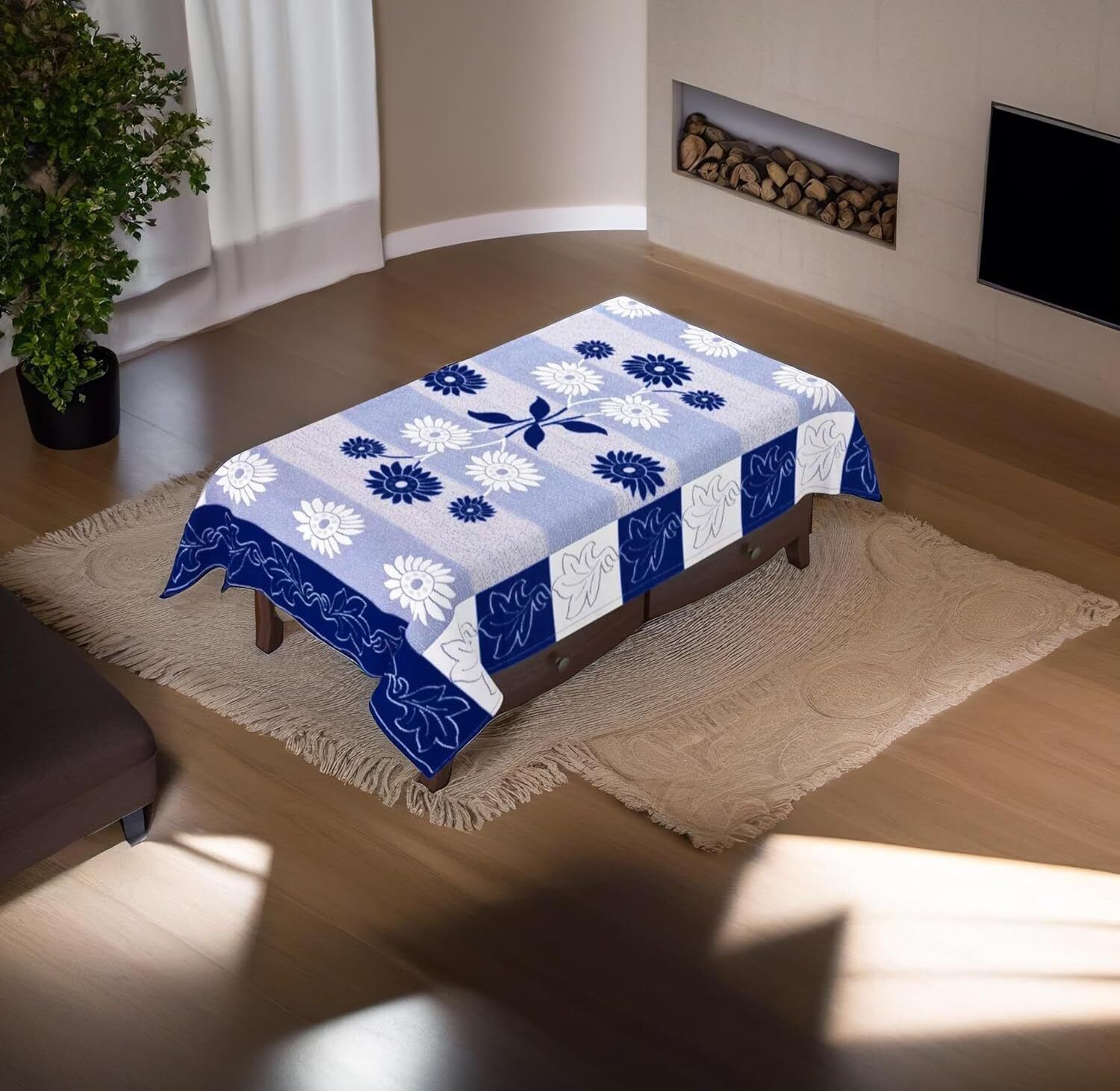 Cotton 4 Seater Floral Table Cover-image-2
