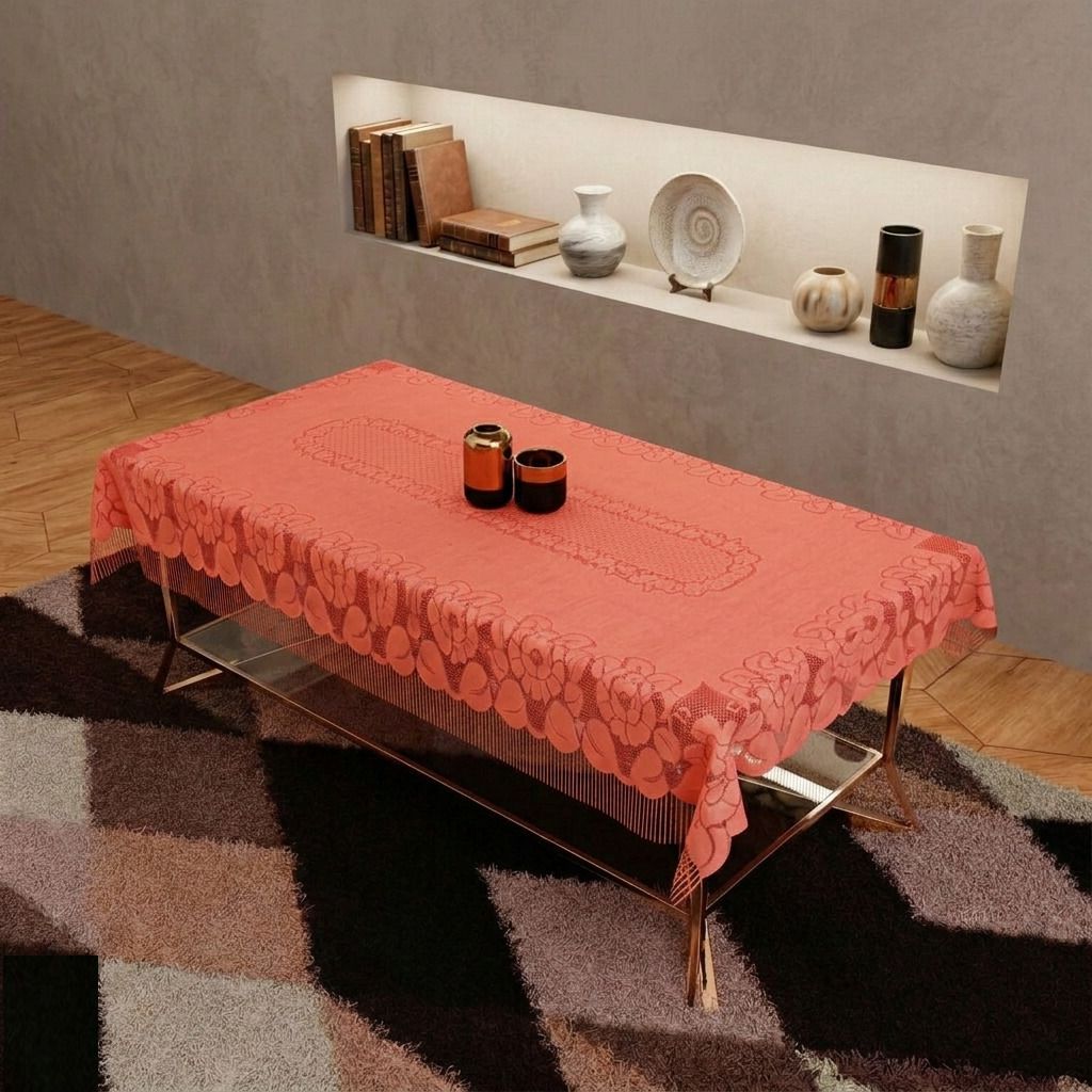 Cotton 4 Seater Self Design Table Cover-image-39