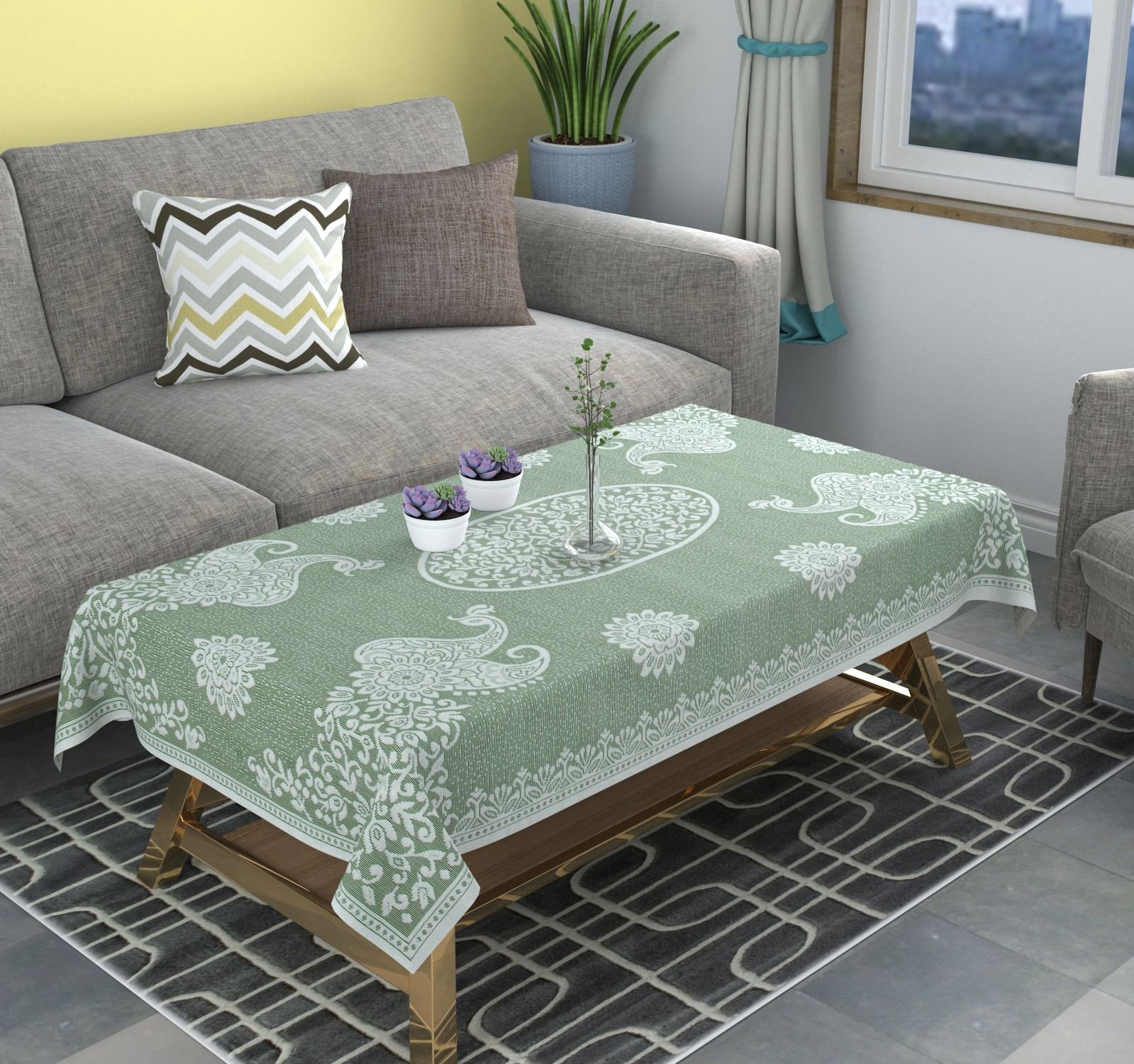 croox PVC 4 Seater Self Design, Printed Table Cover-picture-23