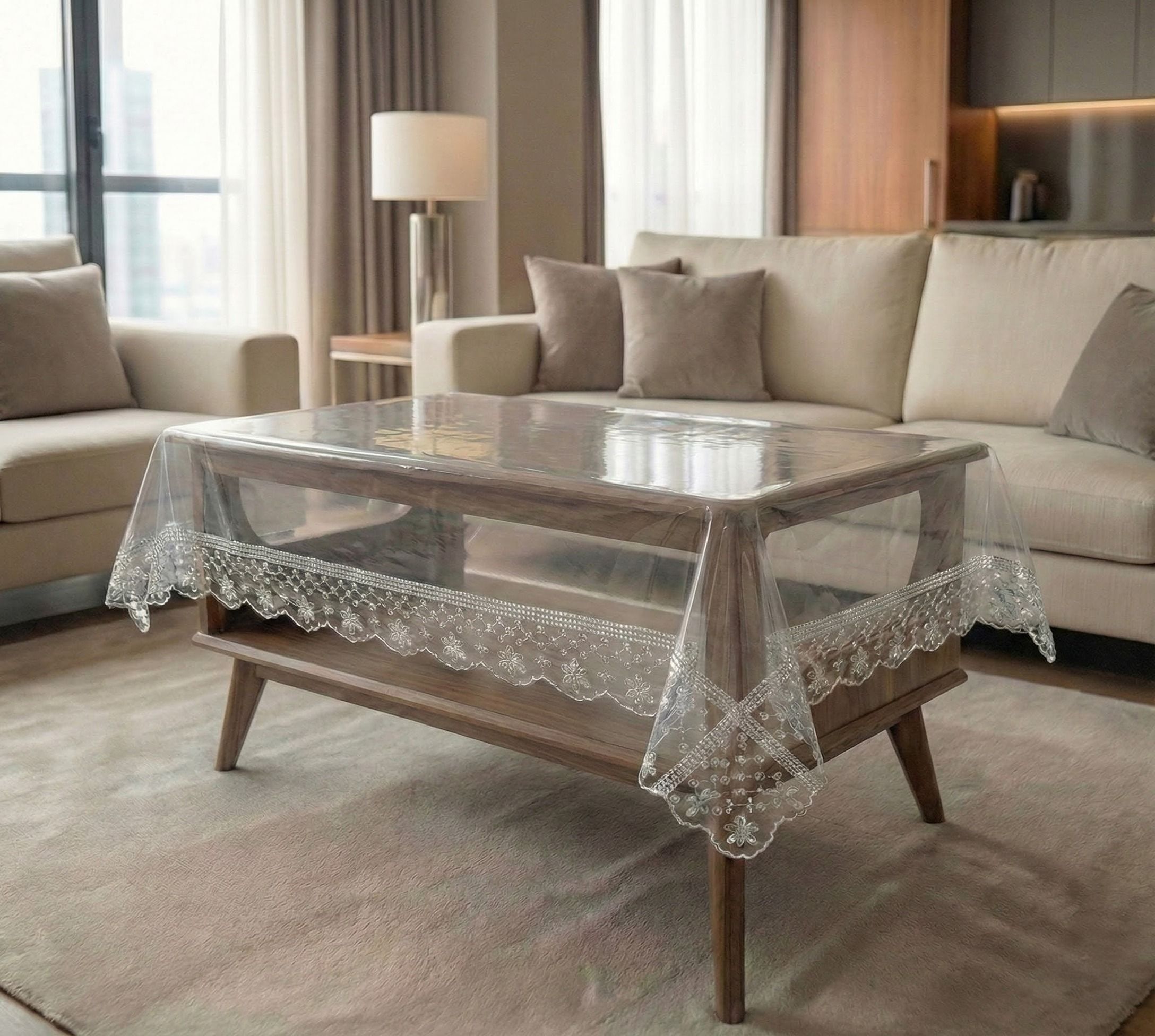 zyraan decor PVC 4 Seater Solid Table Cover-picture-11
