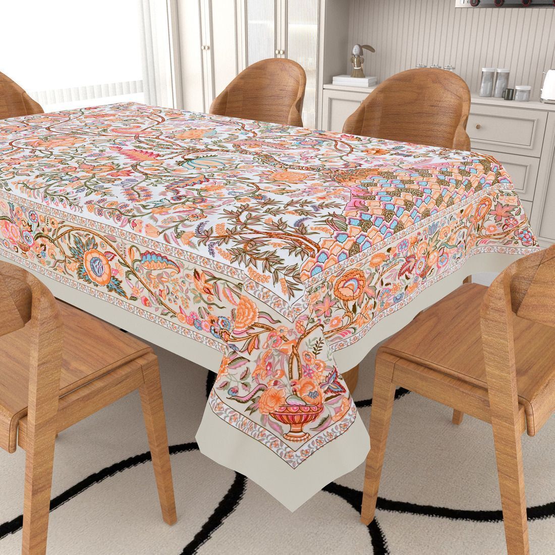 Cotton 6 Seater Printed Table Cover-image-3