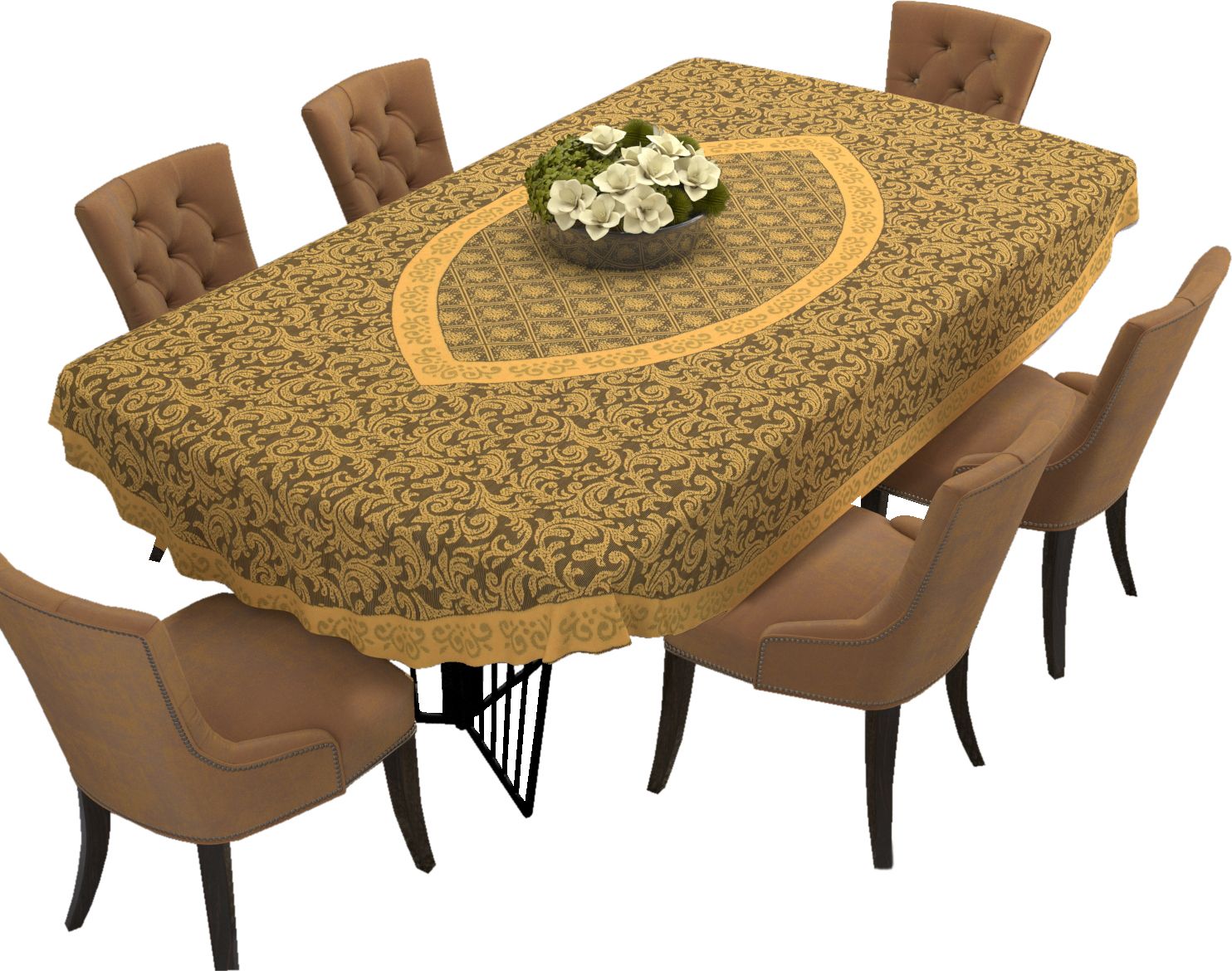 Cotton 6 Seater Floral Table Cover-image-3