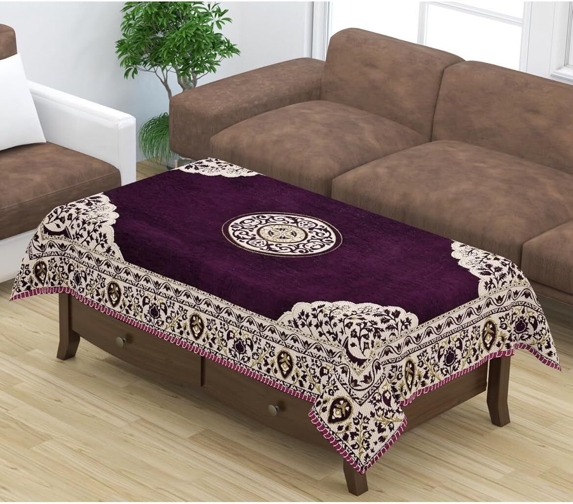 true paisa Velvet 4 Seater Printed Table Cover-picture-27