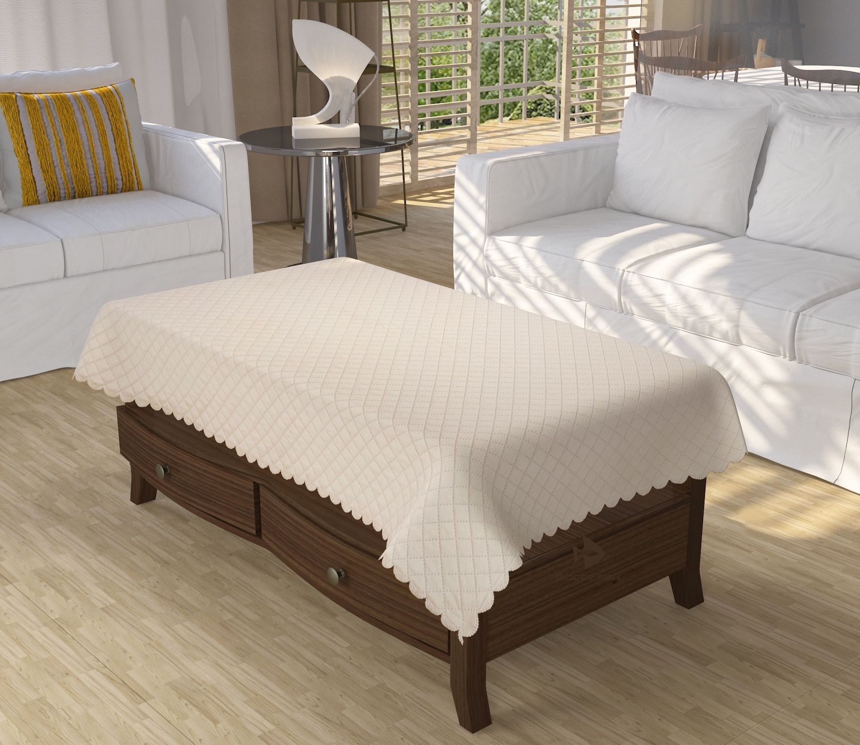 wisehome Velvet 4 Seater Checkered Table Cover-picture-18