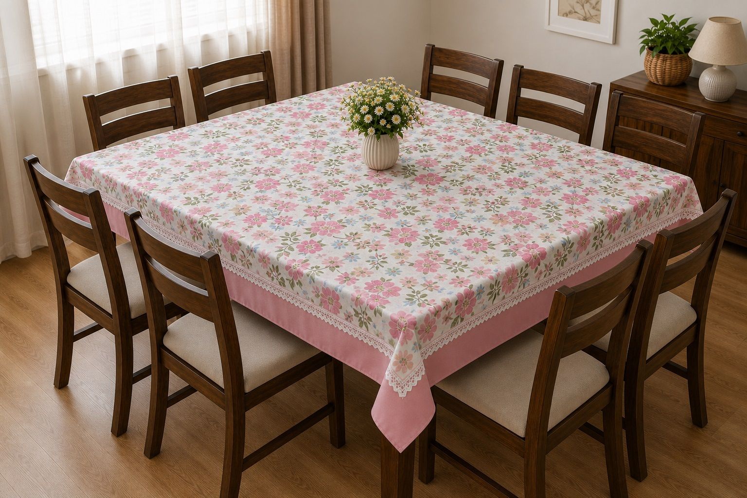 Cotton 8 Seater Floral Table Cover-image-45