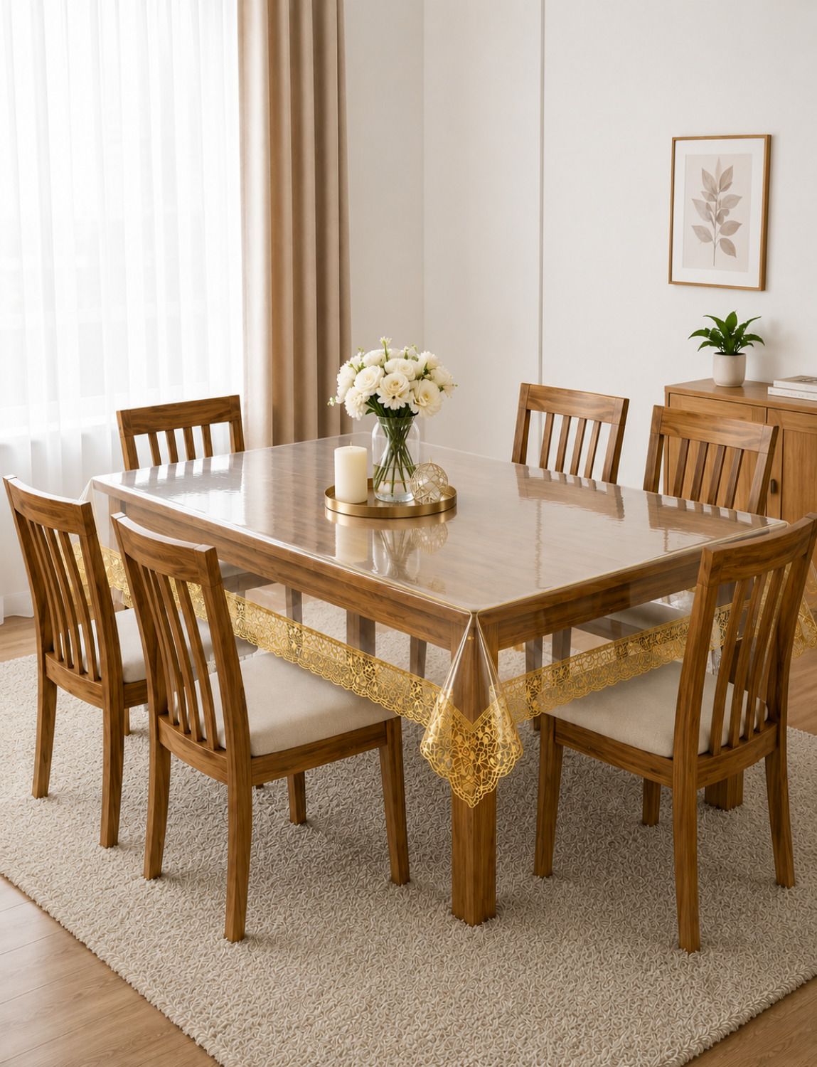 dasvilla PVC 6 Seater Abstract Table Cover-picture-1