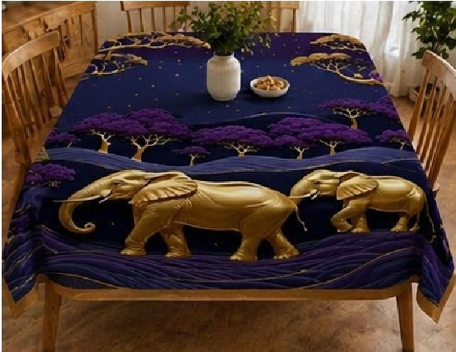 PVC 4 Seater Floral Table Cover-image-10