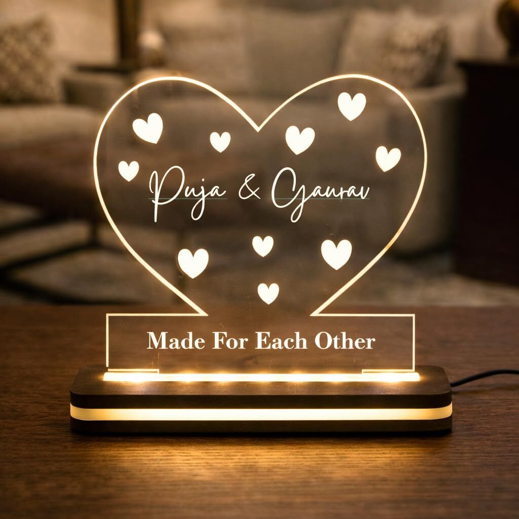 mango haveli Couple Name LED Heart Theme for Couples Table Lamp-picture-27