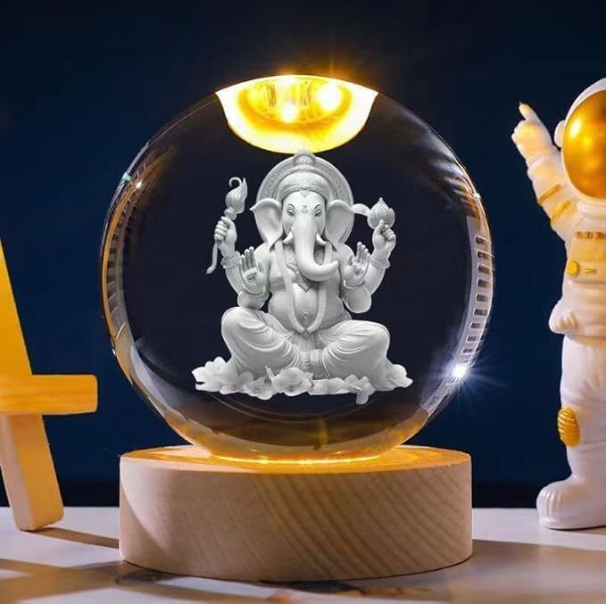 Ganesh Ji Crystal Ball Night Lamp for Home Décor and Gifting Night Lamp-image-25