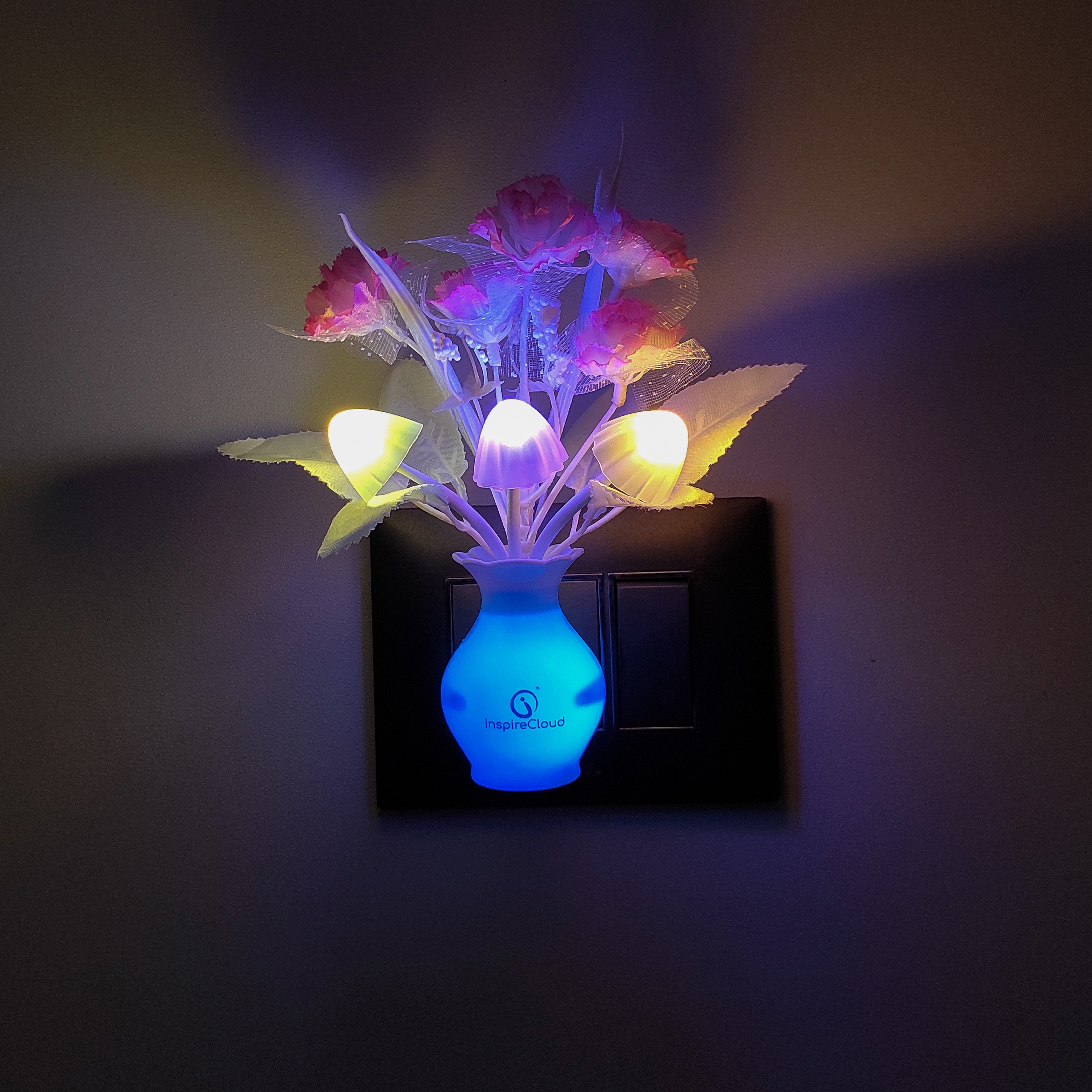 Energy Saving Colour Changing Automatic Sensor Mushroom Shaped (Pink) Night Lamp-image-43
