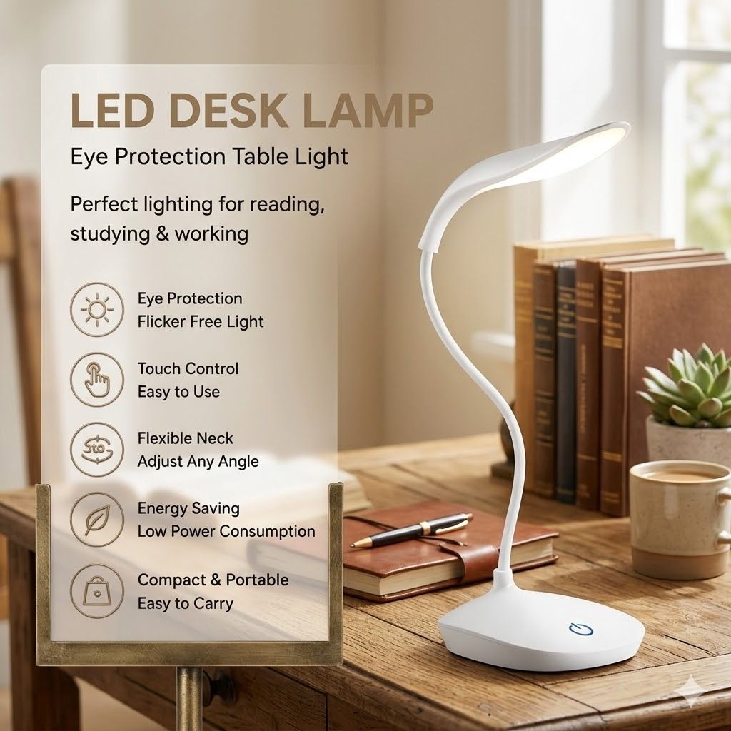 zorvix Portable USB LED Desk Light with Adjustable Brightness Study Lamp-picture-19