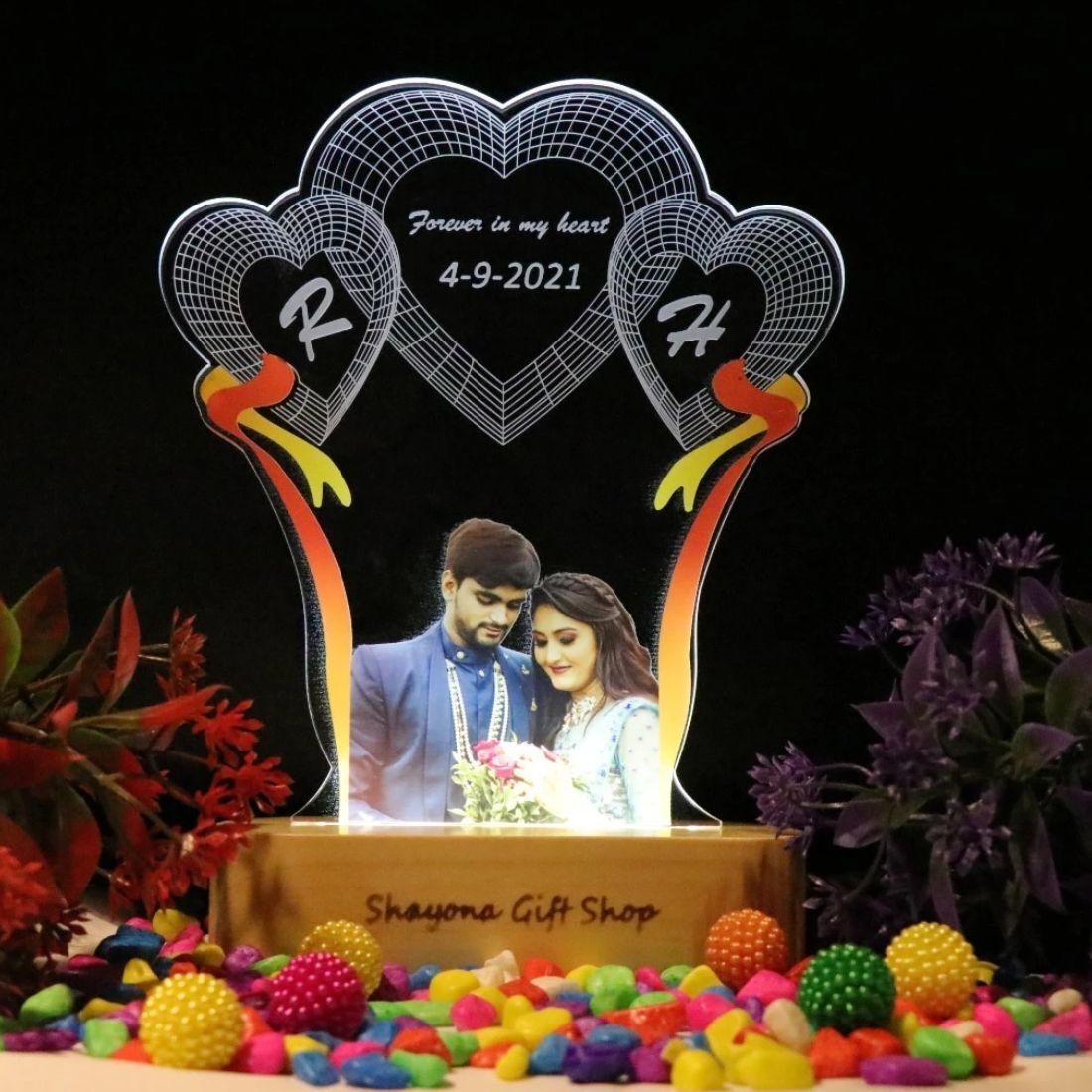 Acrylic Night Lamp with 5 Color Changing you are my love Night Lamp Night Lamp-image-15