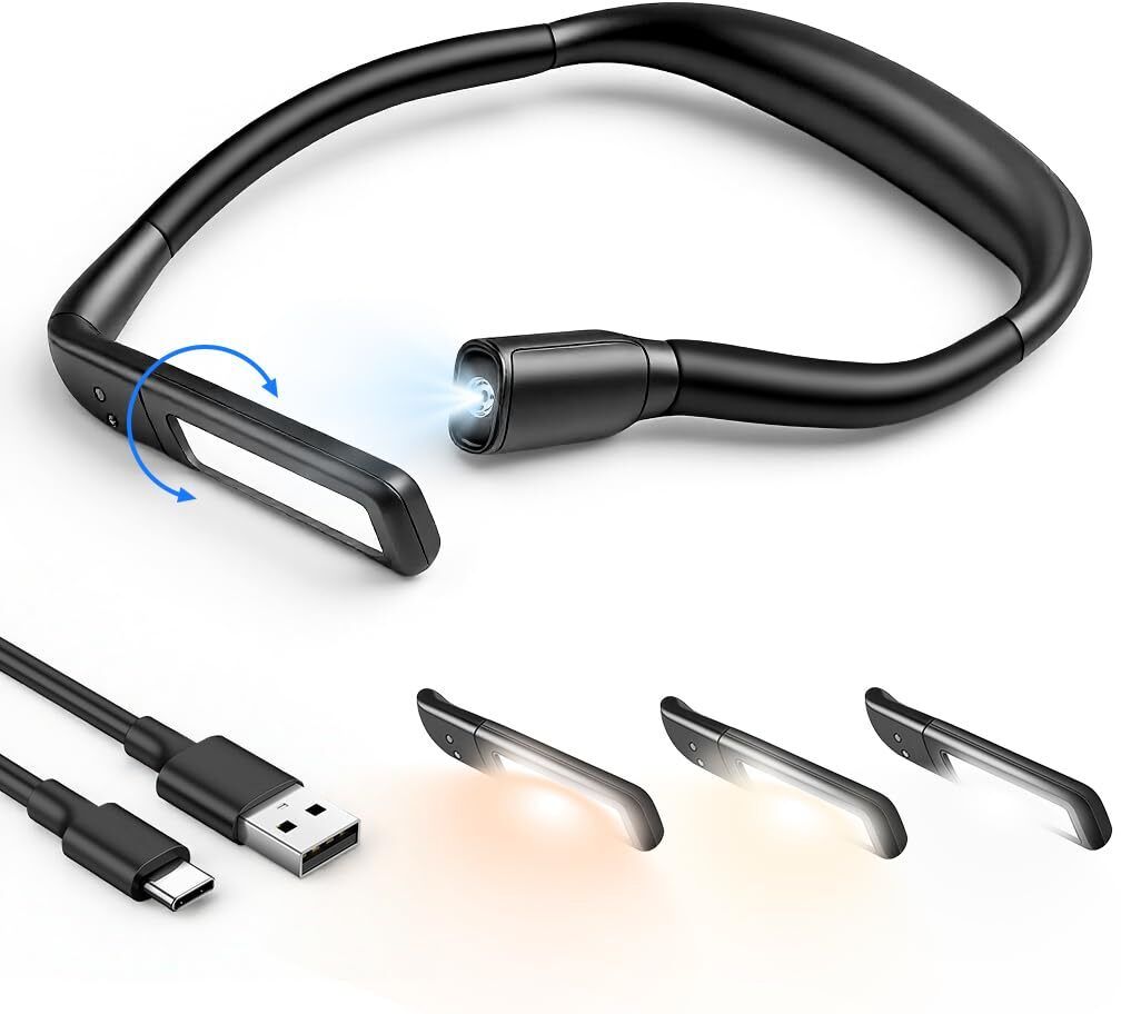 supvox Neck Hanging LED Reading Light with 3 Color Modes and USB Rechargeable Study Lamp-picture-11
