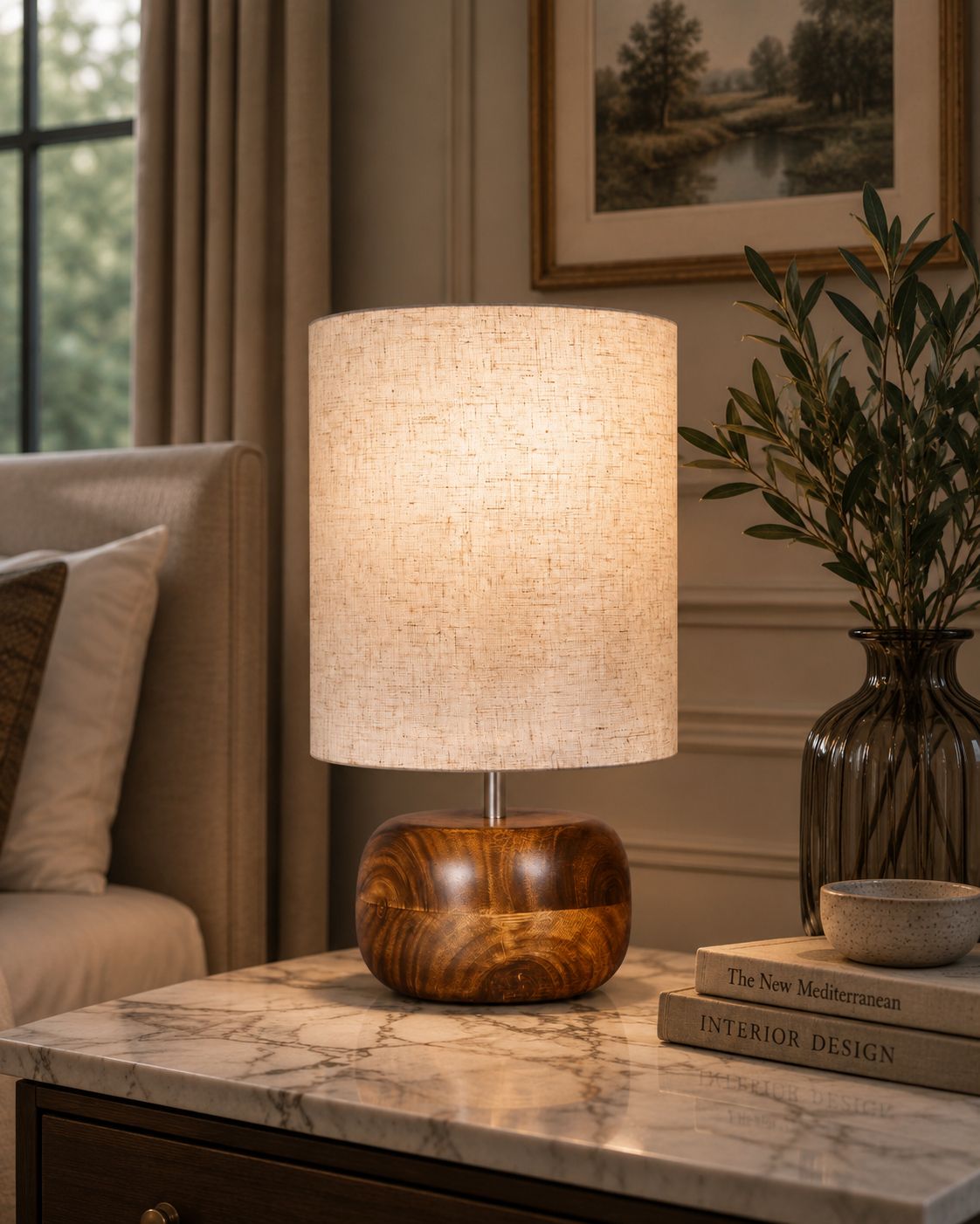 Dune Wooden Table Lamp, Khadi Fabric Shade for Study, Bedroom Bedside Light Table Lamp-image-39