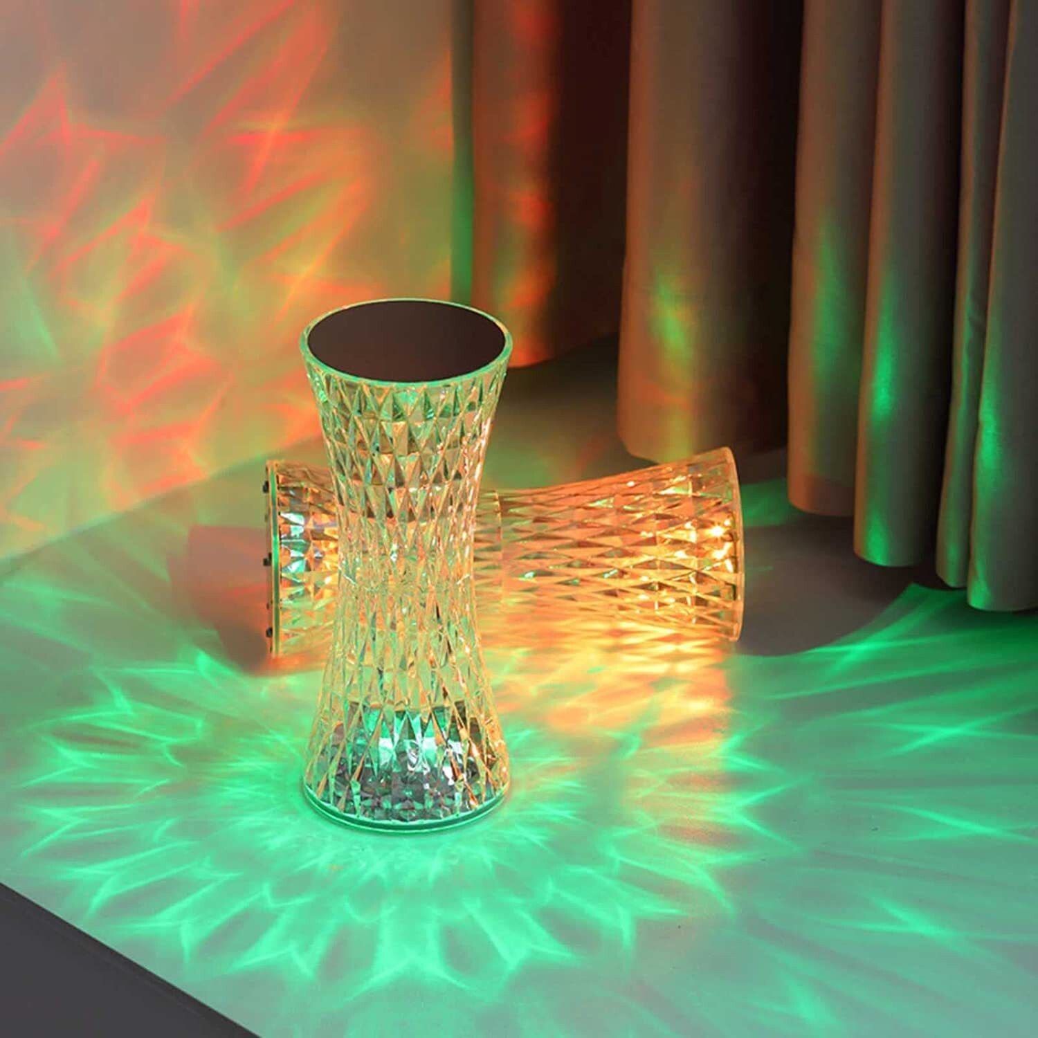 Touch Dimmable Table Light / Rose diamond table lamp Table Lamp (Multicolor) Night Lamp-image-3