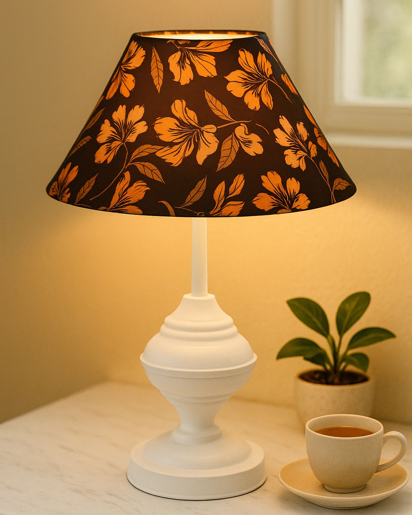 Farmhouse Matte Table Lamp, Black Cone Fabric Shade for Bedroom & Living Table Lamp-image-35