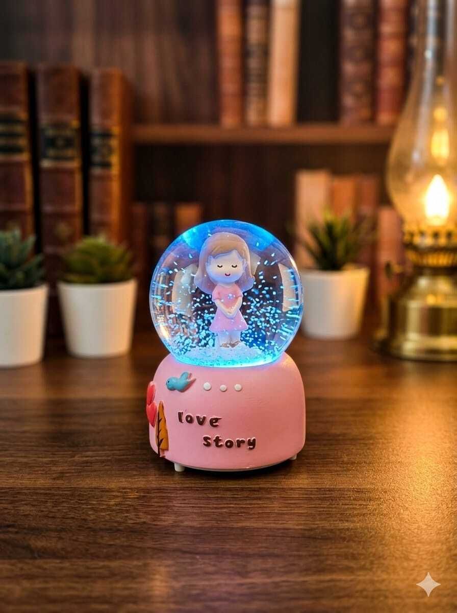 Romantic Love Gift Snow Globe with Color LED Gift for Girlfriend, Wife, Couples Table Lamp-image-29