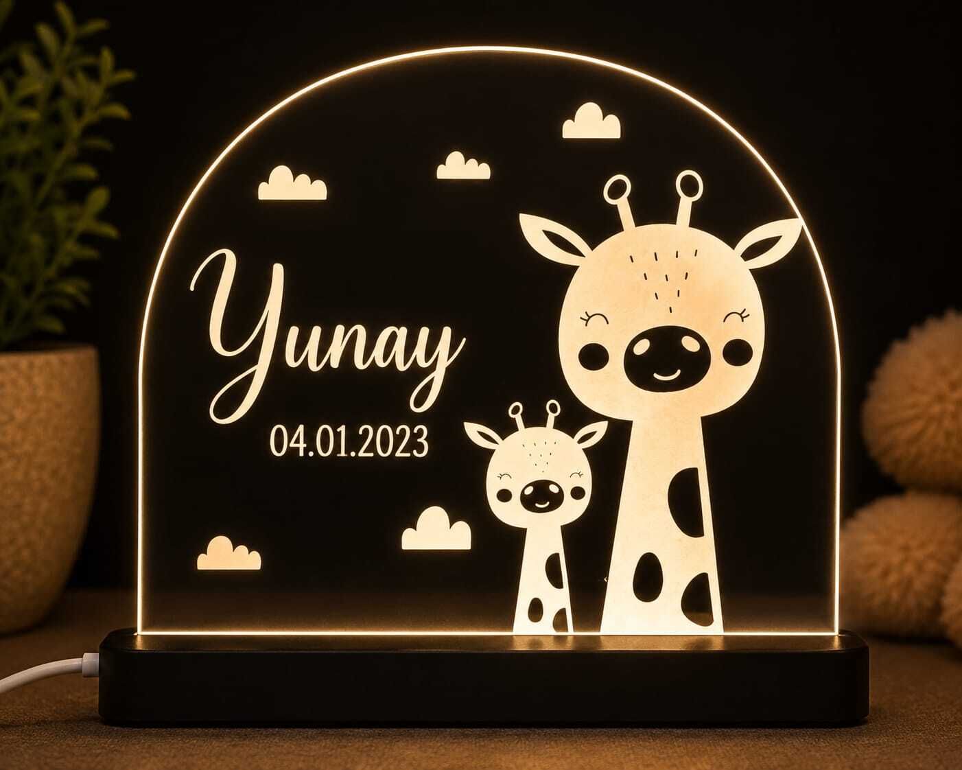 Personalized Giraffe Family LED Night Lamp Night Lamp-image-6