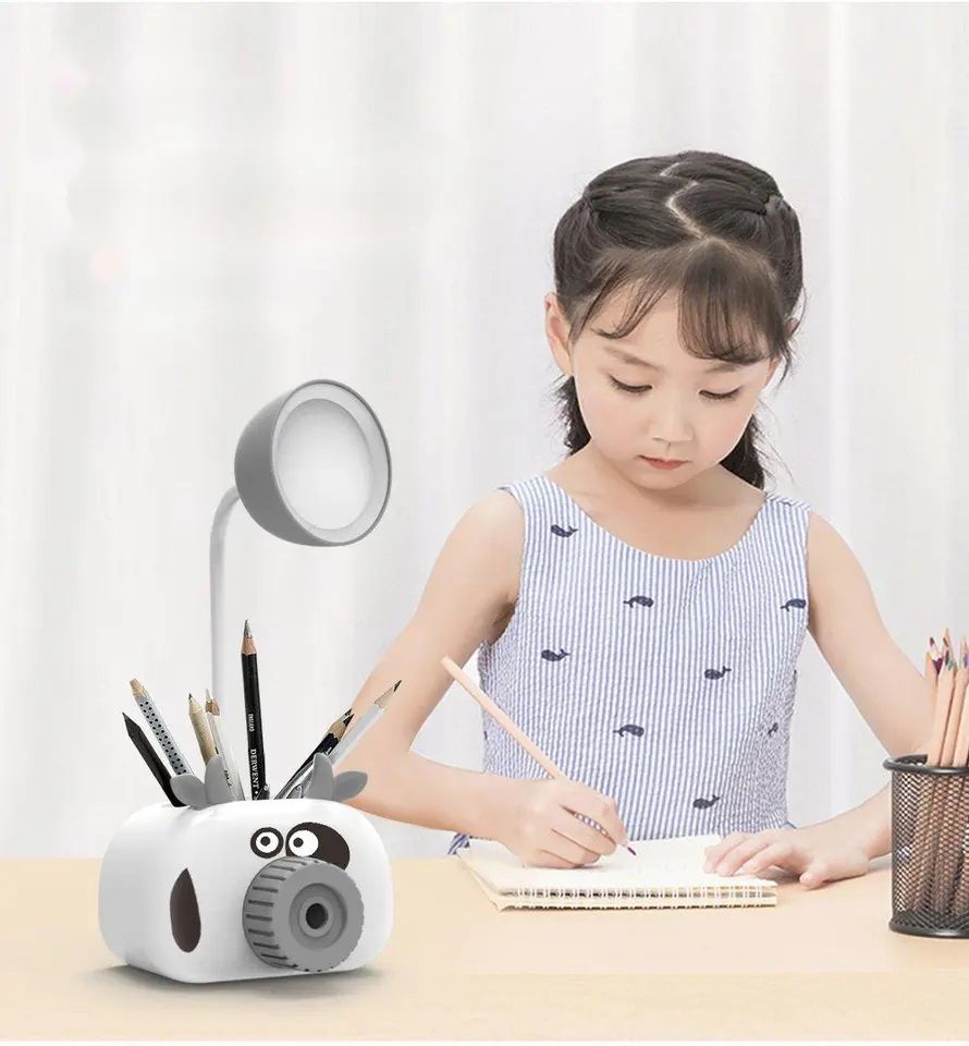 akr Cute Rabbit Small Table Lamp with Pencil Sharpener LED Table Lamp for Kids Study Lamp-picture-30