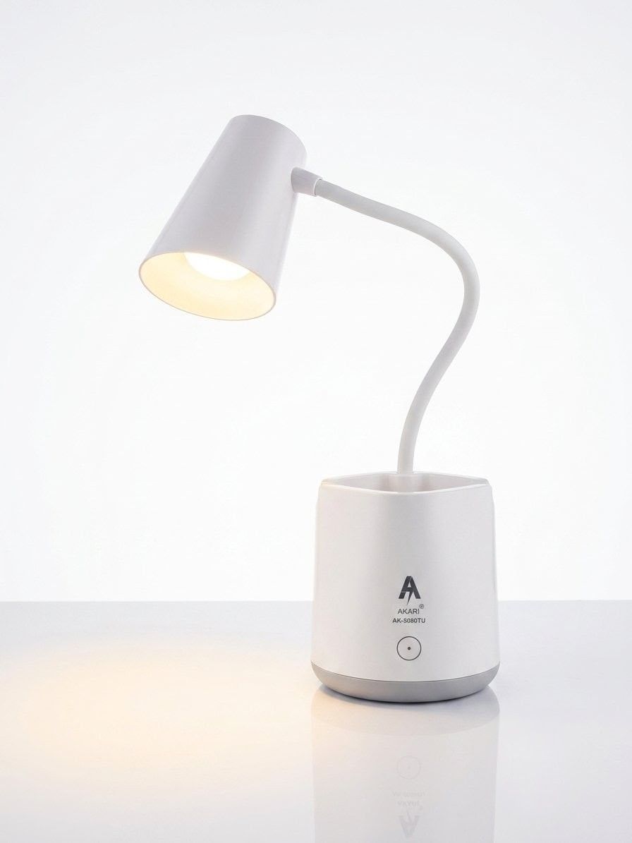 akari Study Lamp with Pen Holder, Flexible Neck, USB Rechargeable Touch Desk Light Table Lamp-picture-24