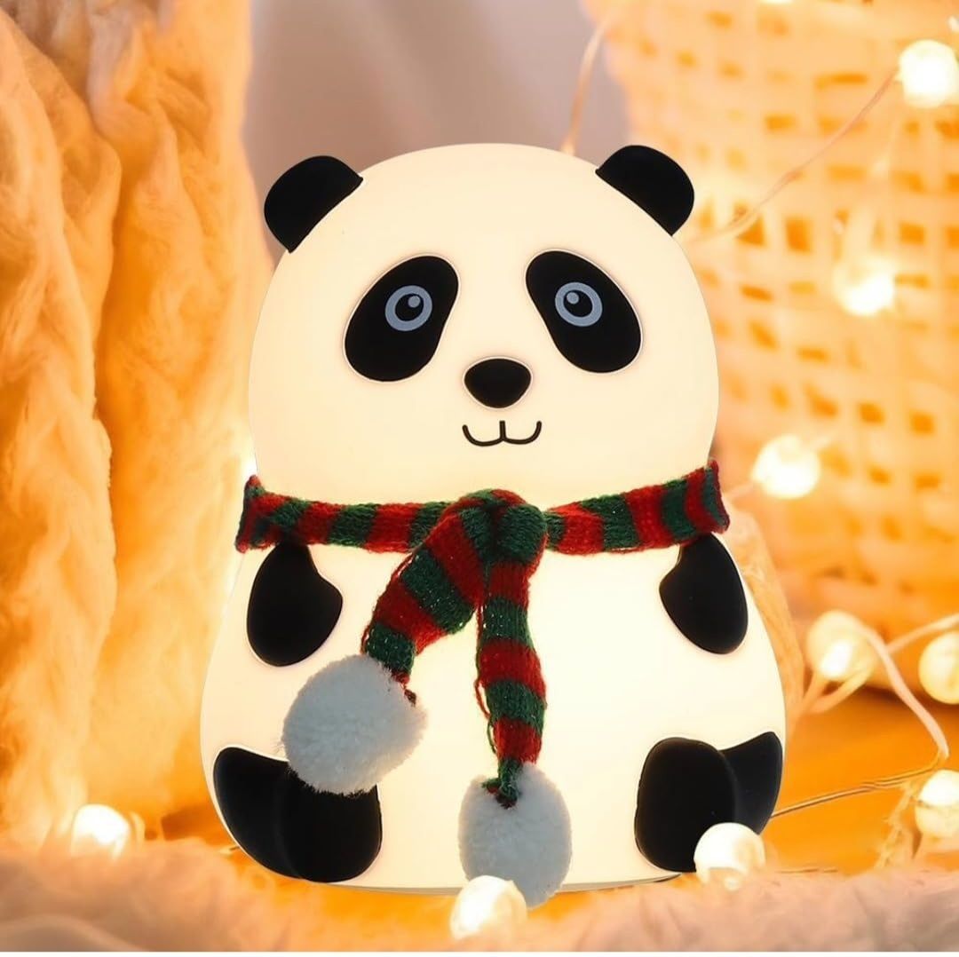 Adorable Silicone Cute Panda 7-Color LED Changing Lamp Rechargeable Night Light Table Lamp-image-21