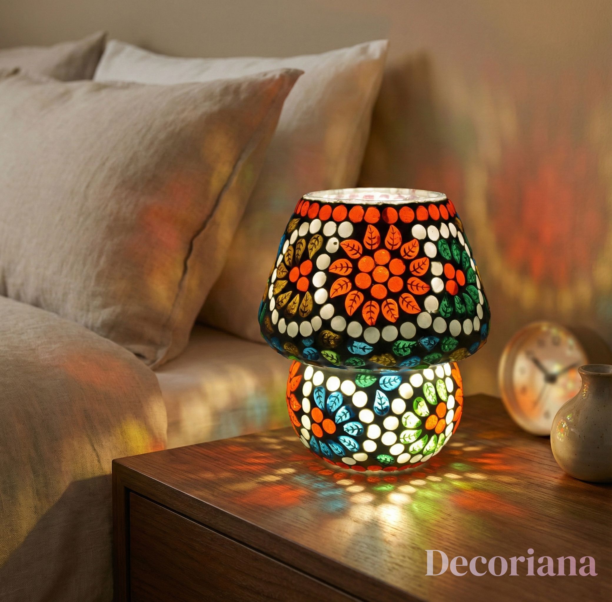 Mosaic LED Table Lamp – Decorative Light for Bedroom, Bedside & Living Room Table Lamp-image-9