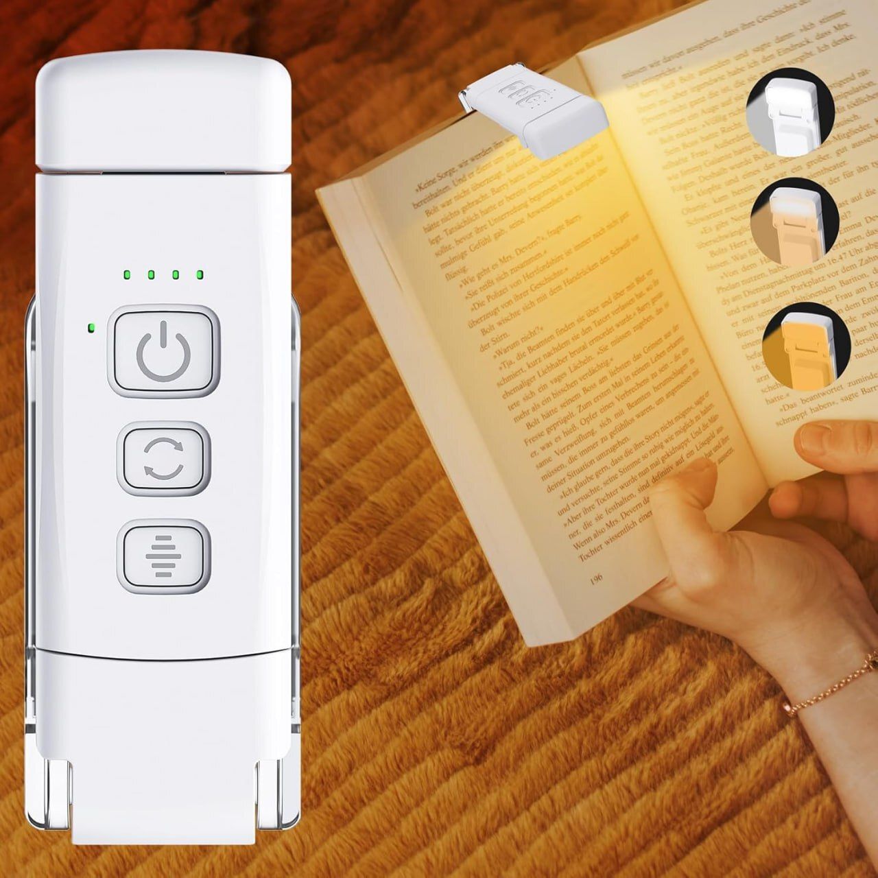 LED Book Reading Light Lamp, 3 Eye-Protection Color & 5 Brightness Adjustable Study Lamp-image-32