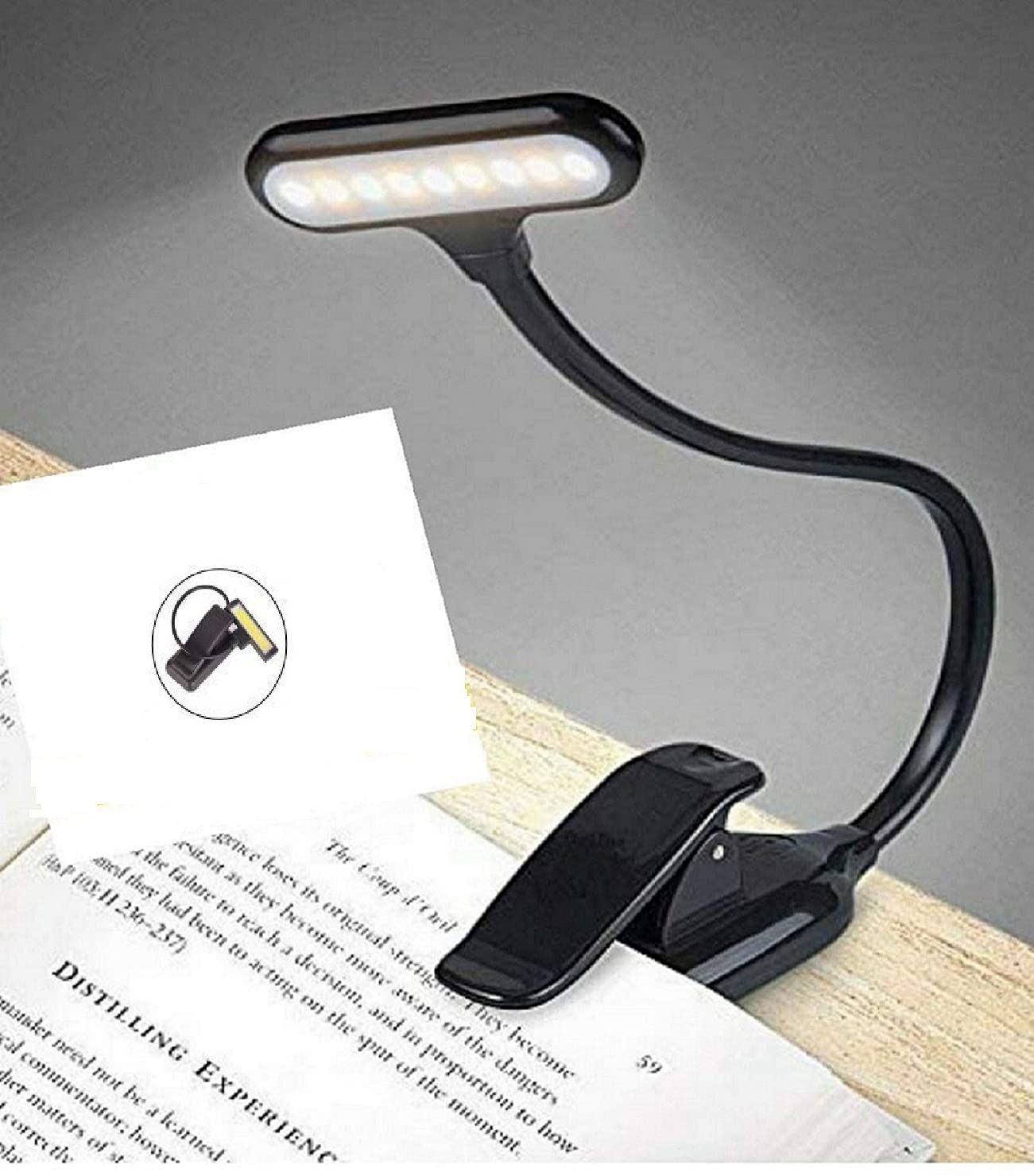 Adjustable Book Reading Lamp w/Flexible Arm Lightweight Eye-Care Night Clip Study Lamp-image-27