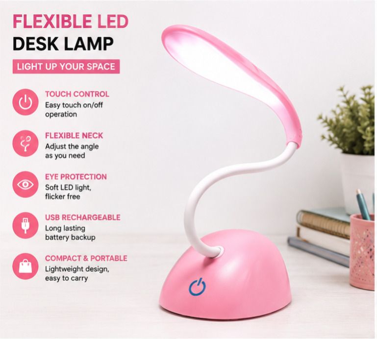 FlexGlow USB Rechargeable LED Desk Lamp Study Lamp-image-37
