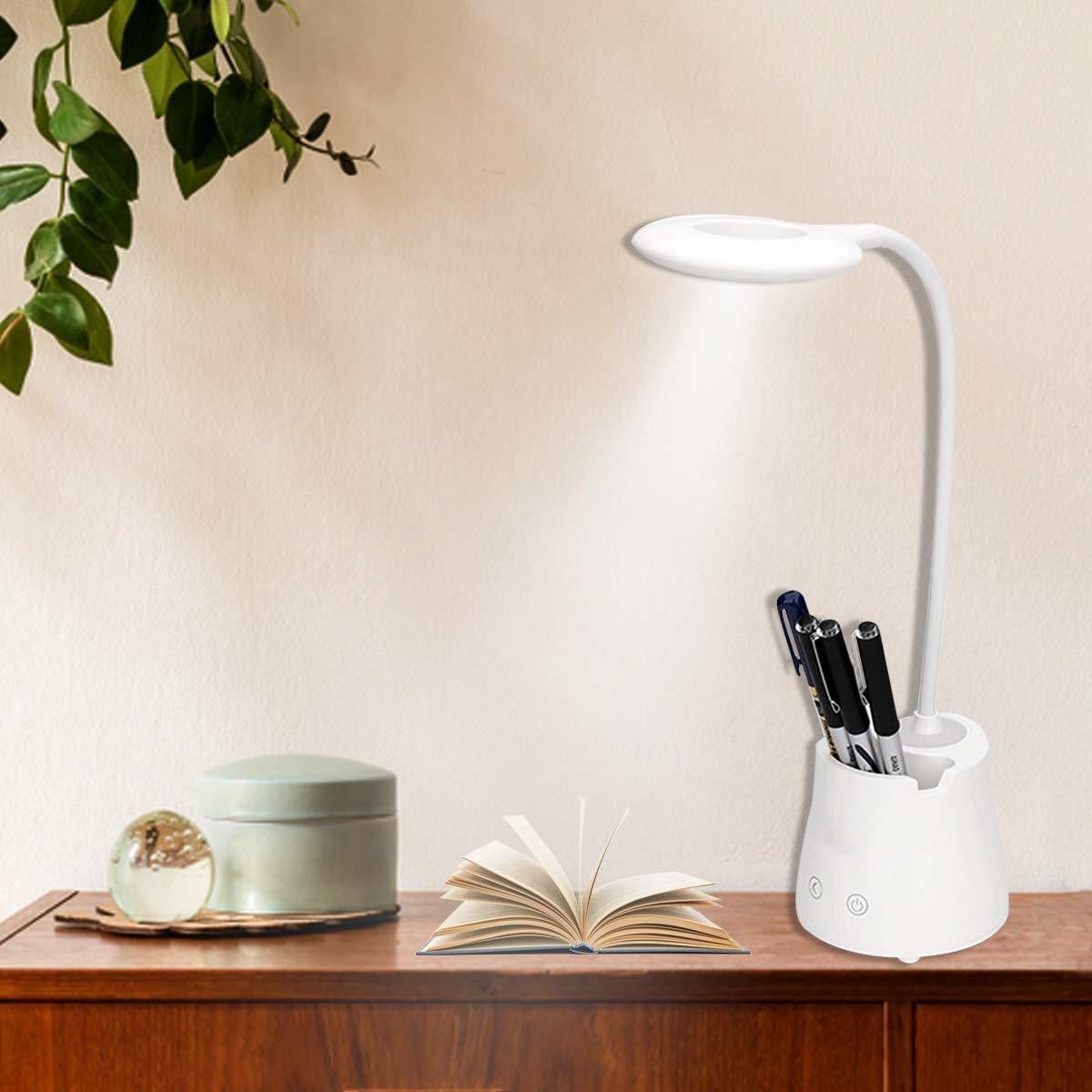 firstlike Desk Light with 3 Shades Touch Control Light and Mobile Holder Design Study Lamp-picture-3