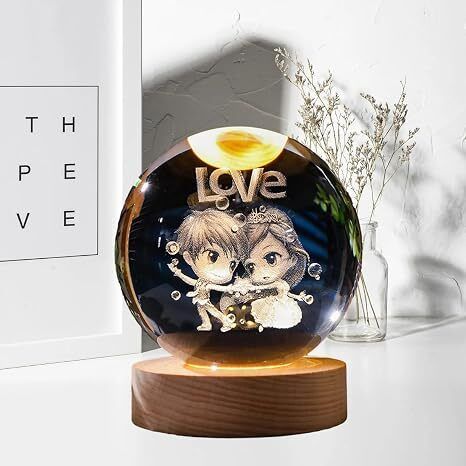 Crystal Ball Night Lamp USB Table Colorful Led Wooden Crystal Ball for Home, Night Lamp-image-30