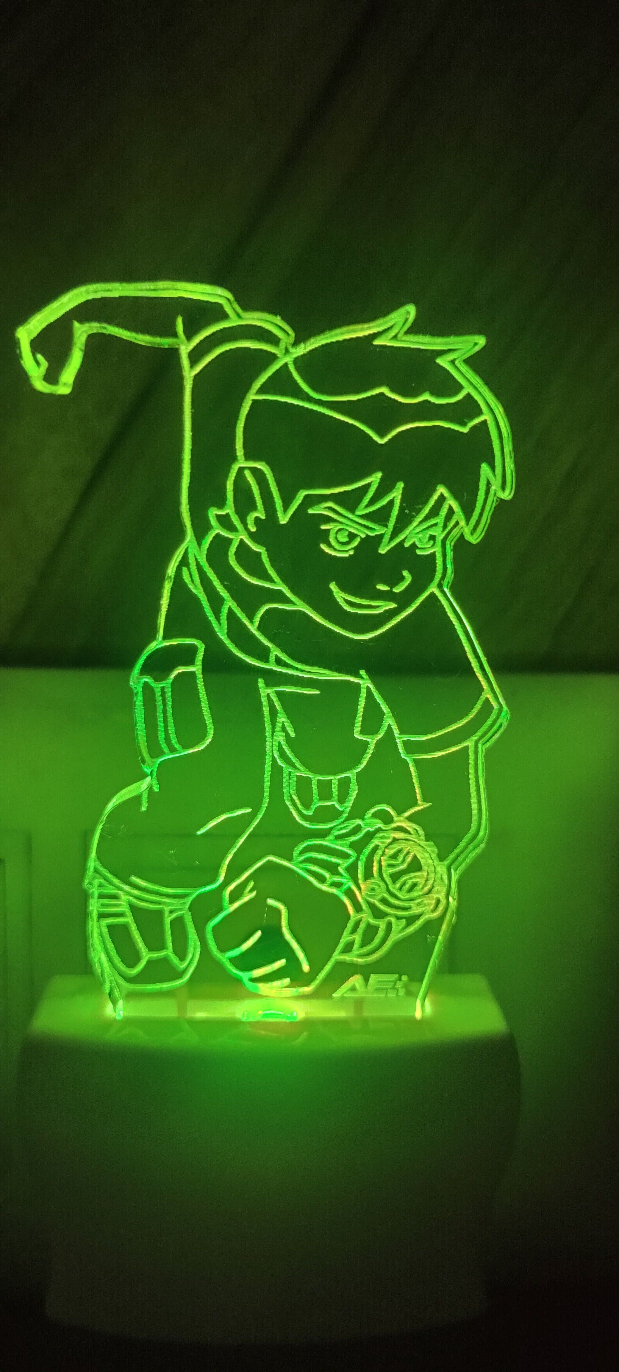 Acrylic 3D Illumination Cartoon Ben10 Ship Night Lamp with (12 cm) Night Lamp-image-38